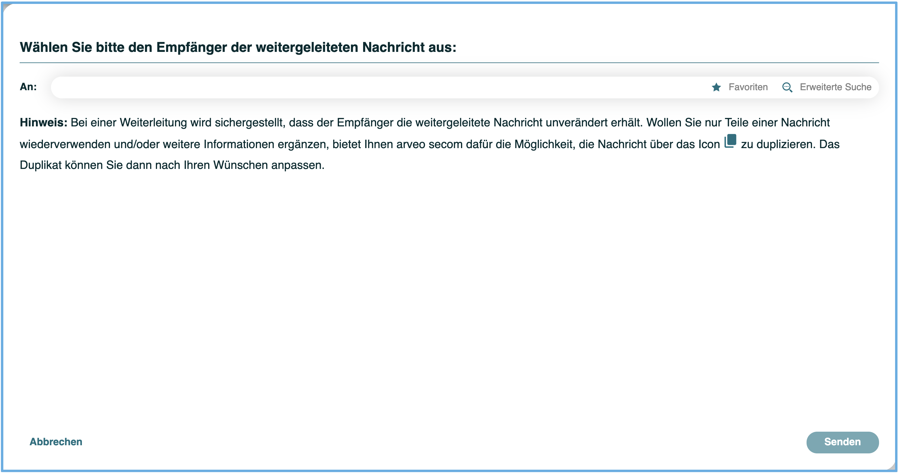 Weiterleitung einer Nachricht via eBO