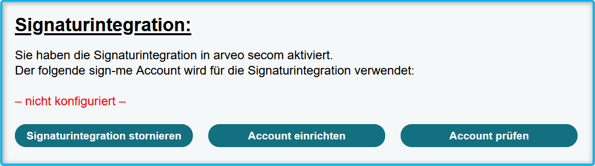 signaturaccount ändern